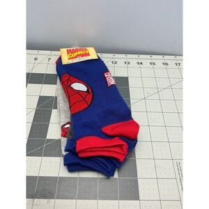 Marvel Comics Spiderman Mens Ankle Socks Shoe Size 6-12 Multi-Pack Blue Grey NEW